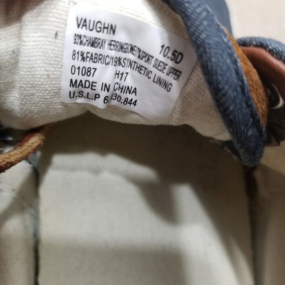 Polo Ralph Lauren Vaughn Shoes Men Size 10.5 D Blue Canvas Lace Up Sneakers - Picture 13 of 15